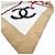 Sciarpa Chanel Beige Black Red Silk Logo Modern Design Bianco - vista 6