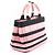 Prada CANAPA RIGHE Canvas Tote Bag Pink - Ansicht 2