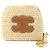 Céline Celine Portachiavi in pelle di vitello e rafia Marrone Beige