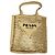 Große Prada Raphia-Häkel-Tote-Bag Natural Braun