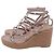 Valentino Garavani Espadrilles con zeppa Valentino Rockstud Torchon 105 in pelle rosa Marrone - vista 4