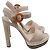 Sandales à plateforme avec bride à boucle Prada en daim beige