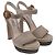 Sandales à plateforme avec bride à boucle Prada en daim beige - vue 3