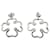 Orecchini Chanel Clover Silver Argento Metallico  - vista 3