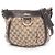 Borsa a tracolla Gucci Abbey in tela GG e pelle Marrone Beige
