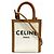 Céline CELINE Mini Vertical Cabas in Pelle di Vitello e Tela Borsa a Spalla Marrone Beige