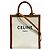 Céline CELINE Vertikaler Cabas Small Canvas Leather Tote Bag Weiß