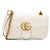 Borsa Gucci Matelasse Leather GG Marmont Small Flap Bianco