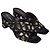 Yves Saint Laurent Saint Laurent gemusterte Mules mit Absatz aus schwarzem Satin - Ansicht 3