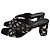 Yves Saint Laurent Saint Laurent gemusterte Mules mit Absatz aus schwarzem Satin - Ansicht 5