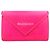 Cartera tríptico de piel Papier Balenciaga Rosa