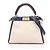 Borsa a 2 vie Fendi Peekaboo in tela e pelle Bianco