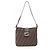 Borsa a tracolla in pelle e tela Zucca Fendi Marrone