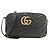 Bolso de hombro Gucci GG Marmont en piel acolchada con chevron Negro