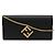 Fendi Leder FF Diamond Chain Wallet Clutch Schwarz