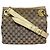 Borsa a tracolla Gucci GG Canvas e pelle Marrone Beige