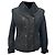 Burberry Brit Chedleigh Double-Breasted Shearling Jacket in Black Leather
