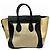 Céline Borsa CELINE Luggage Mini Shopper in pelle e lino Marrone Beige - vista 2