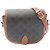 Triomphe Céline CELINE Folco Medium PVC Coated Canvas Leather Shoulder Bag Black