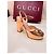 Gucci Sandali con Tacco in Pelle Oro Rosa D'oro - vista 2