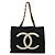 Chanel Nylon Canvas Coco Mark Tote Bag Schwarz