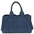 Borsa Tote PRADA Canapa Denim Blu - vista 2