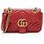 Borsa Gucci Matelasse Leather GG Marmont Small Flap Rosso
