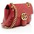 Borsa Gucci Matelasse Leather GG Marmont Small Flap Rosso - vista 2