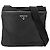 Borsa a tracolla in nylon nero e pelle Saffiano Prada