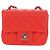 CHANEL Mini Matelasse 17 Chain Bag Lamb Skin Red Silver CC Auth 189072SM Argento Rosso - vista 2