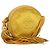 CHANEL Matelasse Shoulder Bag Satin Yellow Gold CC Auth 189501A D'oro Giallo