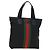 GUCCI Web Sherry Line Canvas Tote Bag Schwarz Silber 631245 Auth 186564V
