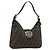 FENDI Zucca Canvas Mamma Baguette Borsa a Spalla Marrone Nero Auth BA13674V
