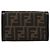 FENDI Cartera Bifold de Lona Zucca Negro Marrón Auth am11958V Castaño - vista 3