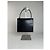 Vintage Courreges Strukturierte Lederhandtasche Schwarz Silber - Ansicht 2