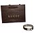 Bracciale Vintage Gucci in pelle con Interlocking G in acciaio inossidabile Marrone Argento