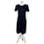 Robe en mélange de coton vintage Yves Saint Laurent bleu marine M  - vue 1