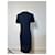 Robe en mélange de coton vintage Yves Saint Laurent bleu marine M  - vue 14