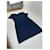 Robe en mélange de coton vintage Yves Saint Laurent bleu marine M  - vue 4