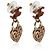 Gabrielle Orecchini Chanel CC Heart in smalto rosso e placcati oro 2009 - vista 3