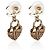 Gabrielle Orecchini Chanel CC Heart in smalto rosso e placcati oro 2009 - vista 4