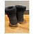Stivali Chanel in pelle nera foderati in shearling Taglia 37 Nero - vista 6