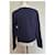 Autre Marque Karl Marc John Damen Hemdstrickpullover Größe 40/L simon Baumwolle marine weiß Marineblau  - Ansicht 4