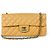 Chanel East West Classic Flap Clutch Quilted Caviar medium Beige