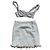 Completo gonna e top bustier in tweed Chanel Rosa Grigio Crudo Giallo Blu chiaro