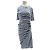 Autre Marque Vestido camiseta a rayas Azul