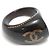 Anello Chanel CC Logo in resina nera Nero - vista 10