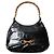 Autre Marque Talbots Borsa a tracolla in pelle vernice nera con manico in bambù Nero