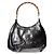 Autre Marque Talbots Borsa a tracolla in pelle vernice nera con manico in bambù Nero - vista 6