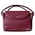 Bolsa de ombro em couro burgundy com tachas Lanvin Bordeaux